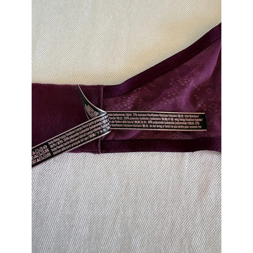 Victorias‎ Secret Very Sexy Plum Lace High Neck Halter Bralette 32DD Underwire